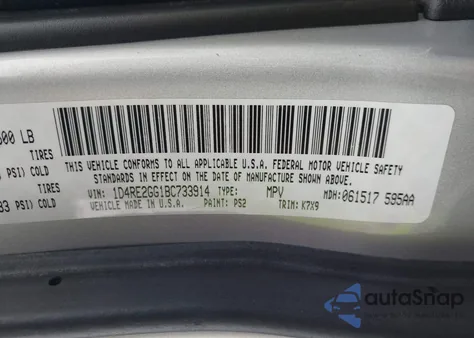 2011 Dodge Durango Express из США, поврежденный, VIN 1D4RE2GG1BC733914